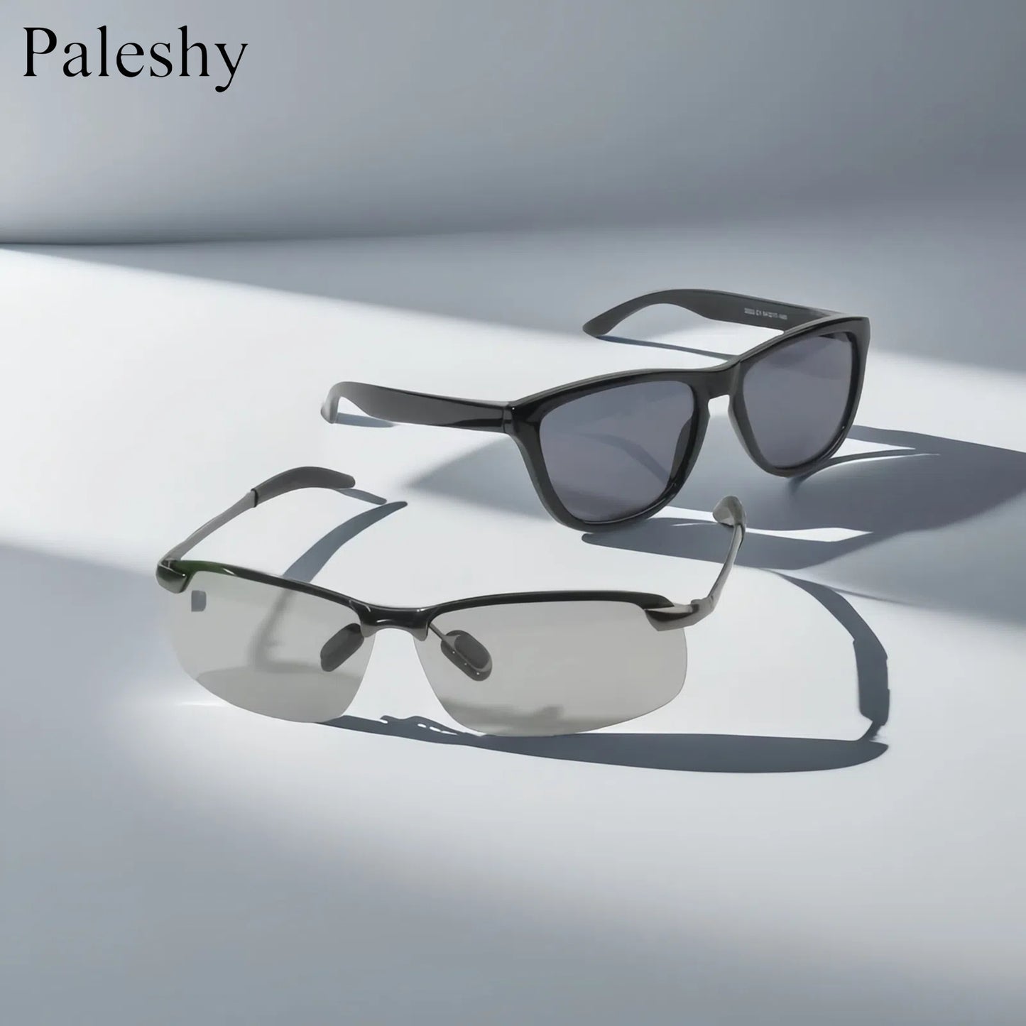 Unisex Square Frame Sunglasses withColor Change Tech -ChameleonLenses for Driving, Fishing