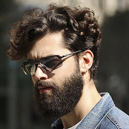 Unisex Square Frame Sunglasses withColor Change Tech -ChameleonLenses for Driving, Fishing