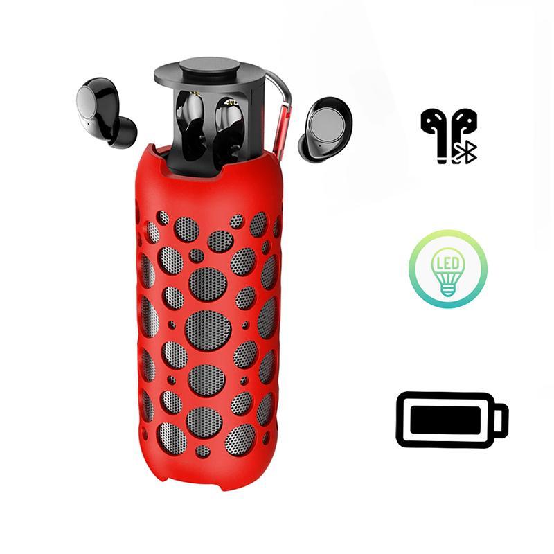 2-in-1 Outdoor Speaker & Headphones, In-ear Earbuds Small Outdoor Speaker, Deep Bass Wireless Mini Headphones Portable Speaker