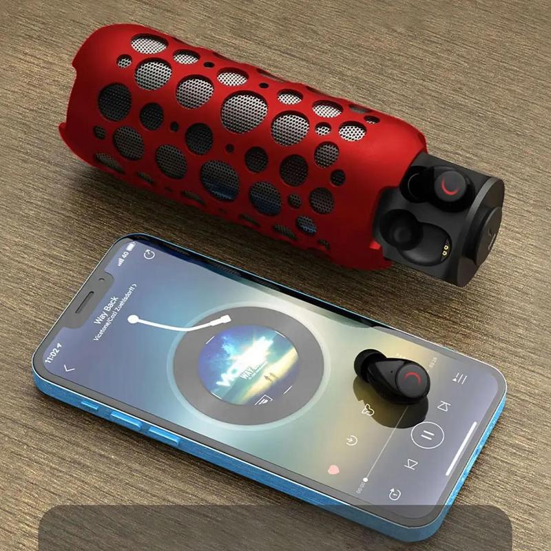 2-in-1 Outdoor Speaker & Headphones, In-ear Earbuds Small Outdoor Speaker, Deep Bass Wireless Mini Headphones Portable Speaker