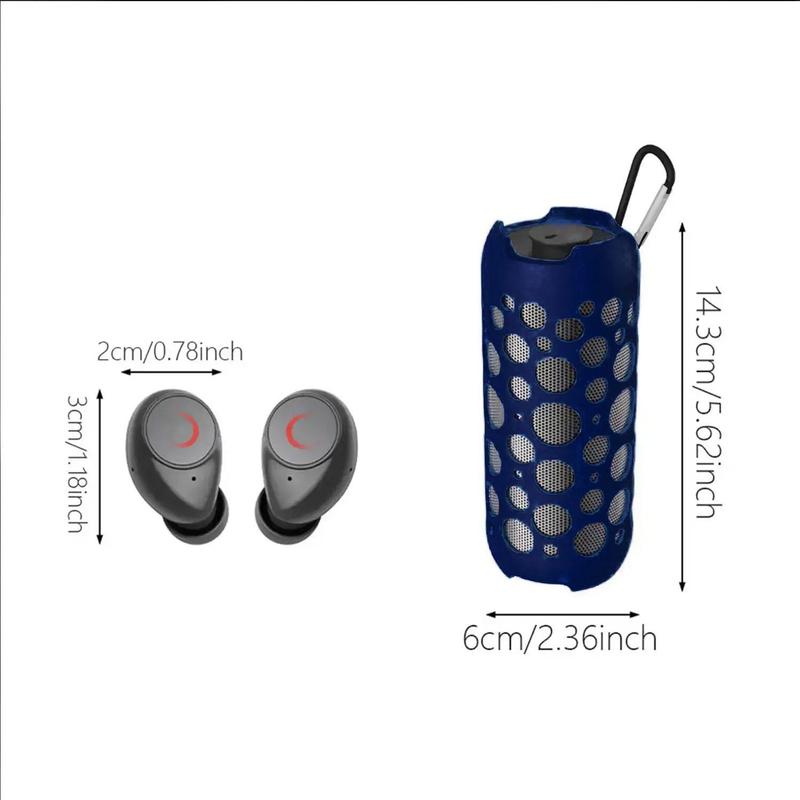 2-in-1 Outdoor Speaker & Headphones, In-ear Earbuds Small Outdoor Speaker, Deep Bass Wireless Mini Headphones Portable Speaker